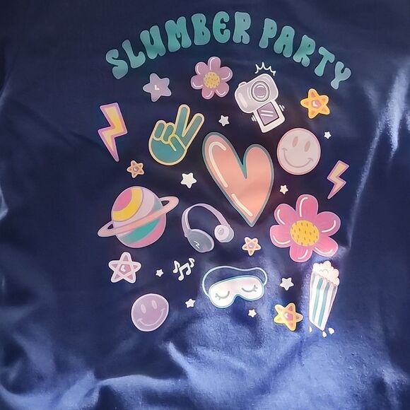 Wonder Nation Girls Long Sleeve Top and Wide Leg Pant Pajama Set, 2-Piece, SizeM - Picture 5 of 7